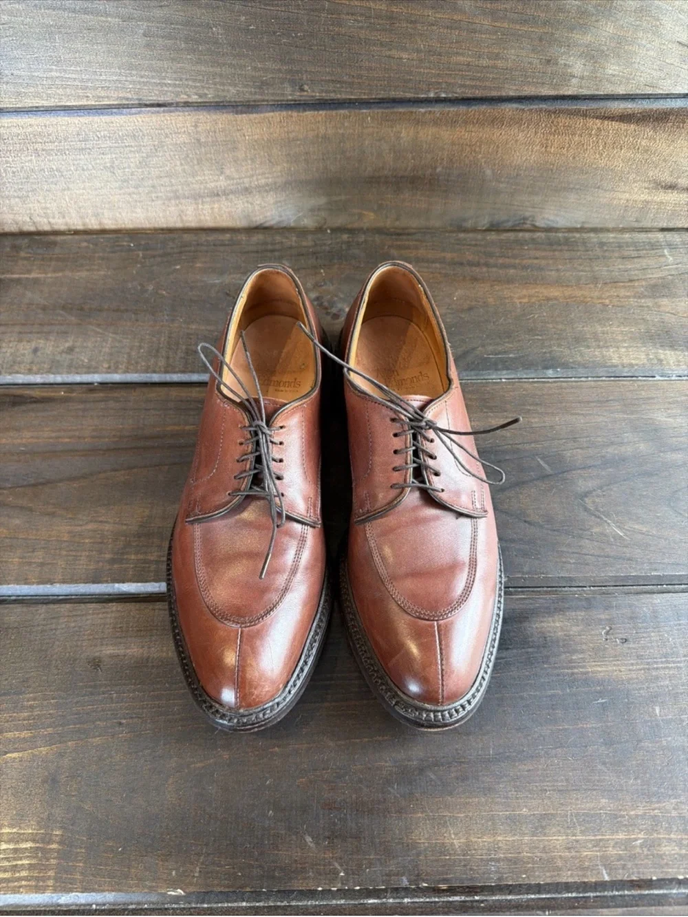 Allen Edmonds Walton Brown Leather Split Toe Oxford Dress Shoes Men Size 10 B
